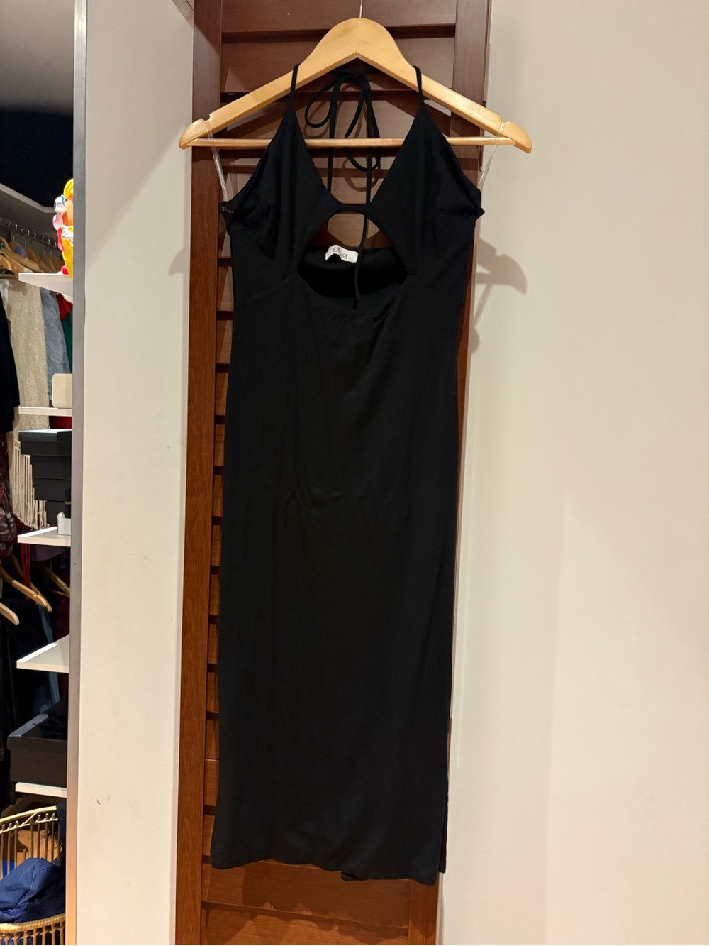 Oh Polly Black Midi Dress with Back Cutout
